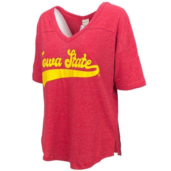Chicka-D Women's Iowa State Cardinal V-Neck Short Sleeve T-Shirt